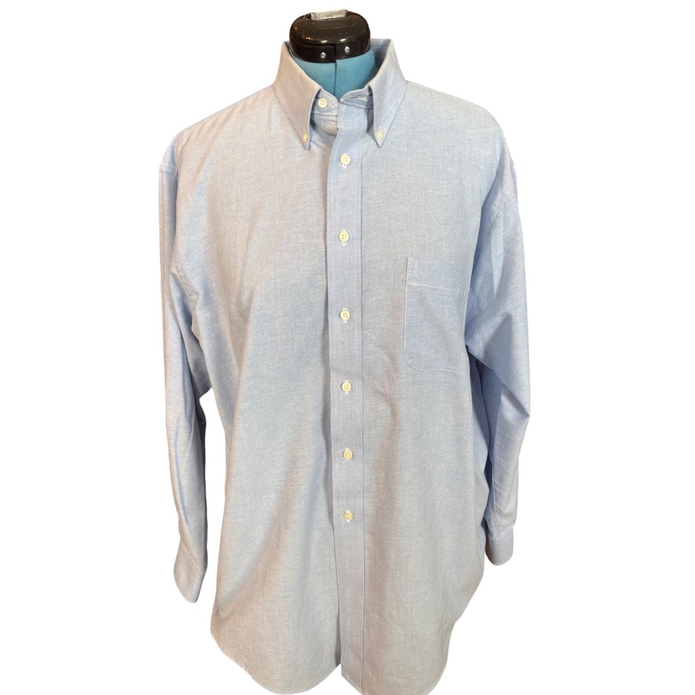 Croft & Barrow Mens Light Blue Oxford Button‎ Down Shirt 17.5 34/35 B-1111